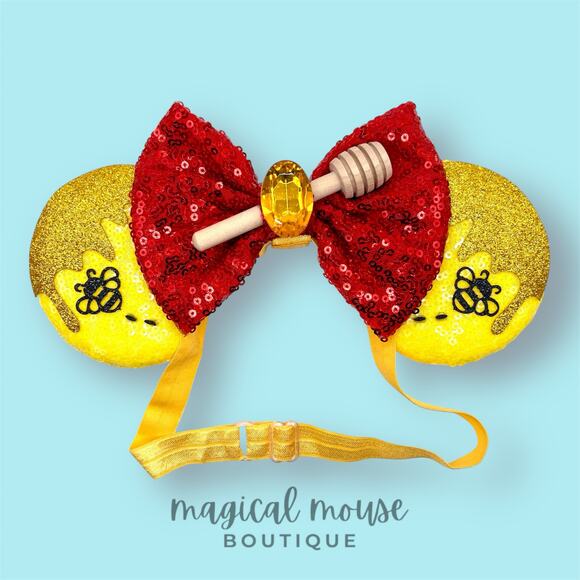 Winnie the Pooh Elastic Minnie Ears | Disney-Inspired Adjustable Ears Headband - Picture 1 of 5